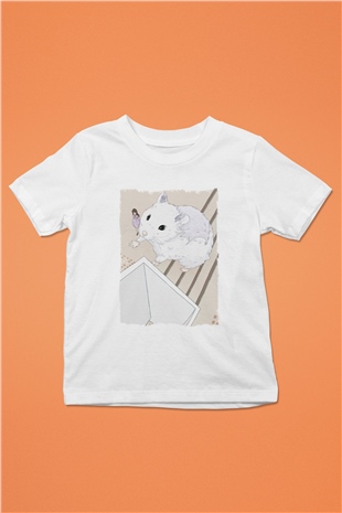Hamster Beyaz Unisex Çocuk Tişört