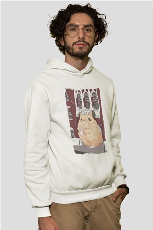 Hamster Beyaz Unisex Hoodie