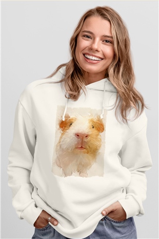 Hamster Beyaz Unisex Hoodie