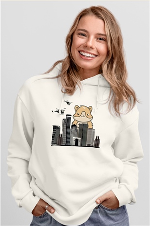 Hamster Beyaz Unisex Hoodie
