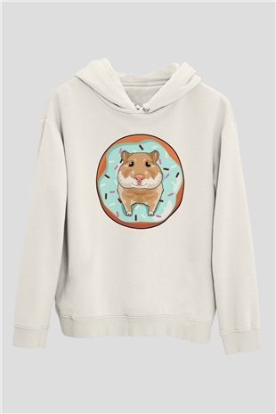 Hamster Beyaz Unisex Hoodie