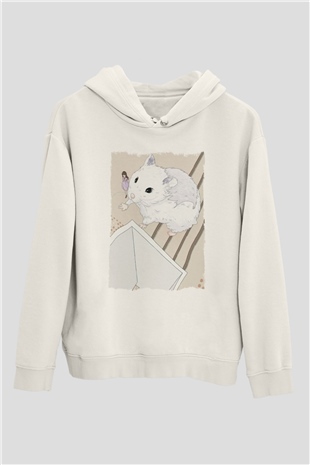 Hamster Beyaz Unisex Hoodie