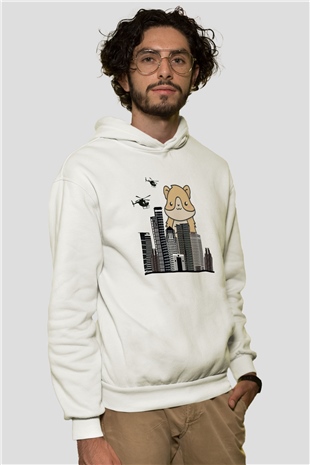 Hamster Beyaz Unisex Hoodie