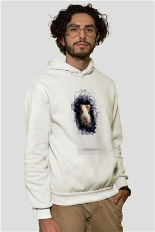 Hamster Beyaz Unisex Hoodie