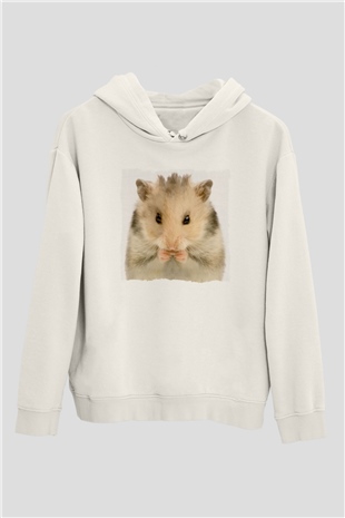 Hamster Beyaz Unisex Hoodie