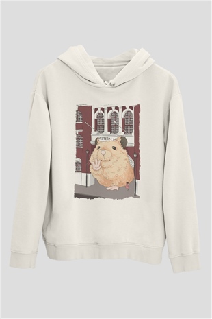Hamster Beyaz Unisex Hoodie