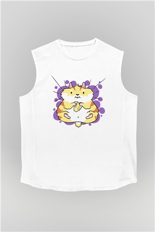 Hamster Beyaz Unisex Kolsuz Tişört