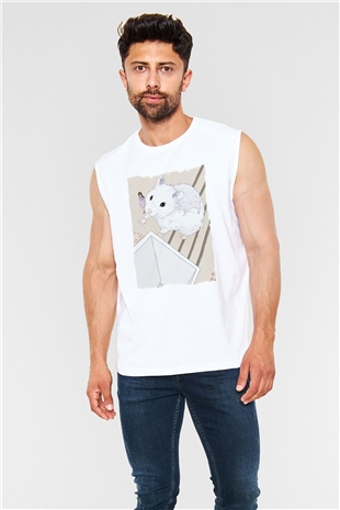 Hamster Beyaz Unisex Kolsuz Tişört