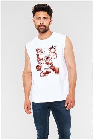 Hamster Beyaz Unisex Kolsuz Tişört
