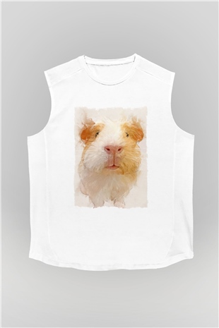 Hamster Beyaz Unisex Kolsuz Tişört