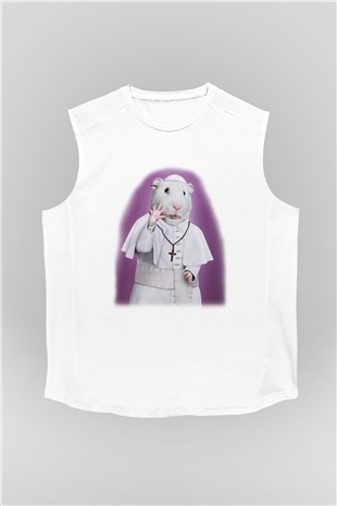 Hamster Beyaz Unisex Kolsuz Tişört