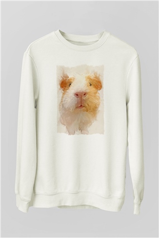 Hamster Beyaz Unisex Sweatshirt