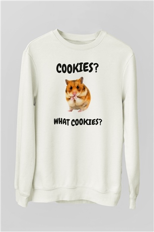 Hamster Beyaz Unisex Sweatshirt