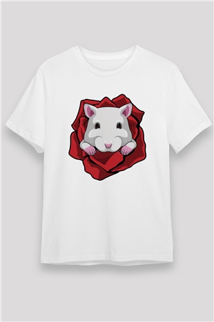 Hamster Beyaz Unisex Tişört T-Shirt - TişörtFabrikası
