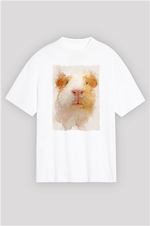 Hamster Beyaz Oversize Tişört Oversize T-shirt - TişörtFabrikası