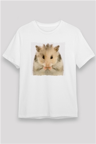 Hamster Beyaz Unisex Tişört T-Shirt - TişörtFabrikası