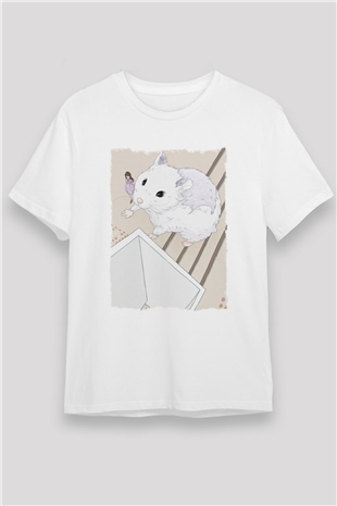 Hamster Beyaz Unisex Tişört T-Shirt - TişörtFabrikası
