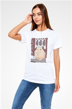 Hamster Beyaz Unisex Tişört T-Shirt - TişörtFabrikası