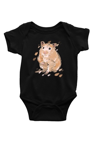 Hamster Siyah Bebek Body - Zıbın