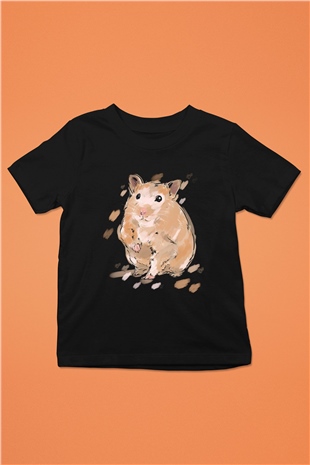 Hamster Siyah Unisex Çocuk Tişört