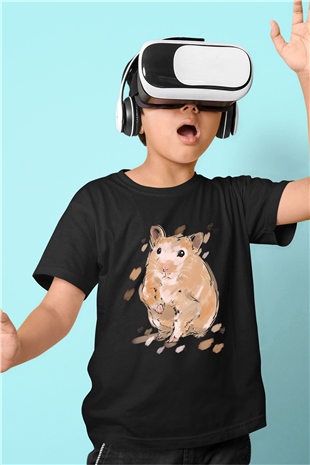 Hamster Siyah Unisex Çocuk Tişört