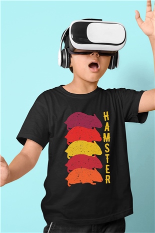 Hamster Siyah Unisex Çocuk Tişört