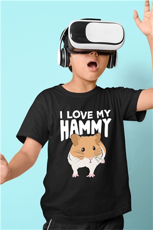Hamster Siyah Unisex Çocuk Tişört