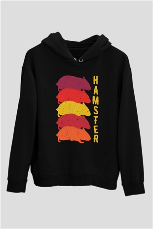Hamster Siyah Unisex Hoodie