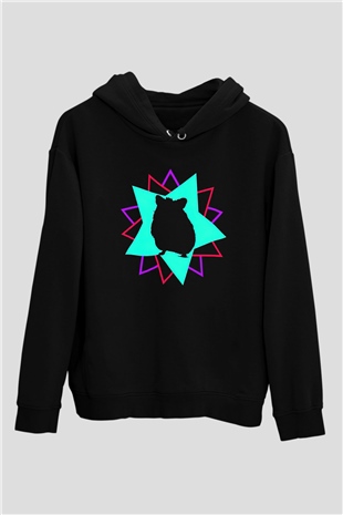 Hamster Siyah Unisex Hoodie