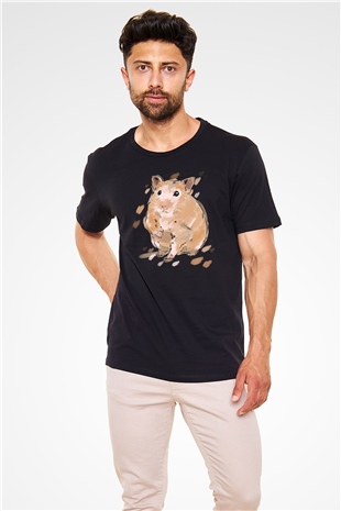 Hamster Siyah Unisex Tişört T-Shirt - TişörtFabrikası