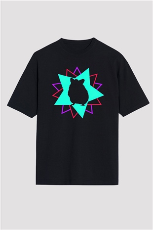 Hamster Siyah Oversize Tişört Oversize T-shirt - TişörtFabrikası