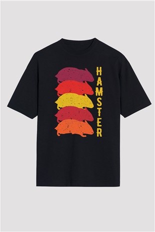 Hamster Siyah Oversize Tişört Oversize T-shirt - TişörtFabrikası