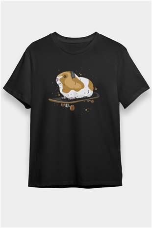 Hamster Siyah Unisex Tişört T-Shirt - TişörtFabrikası