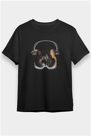 Hamster Siyah Unisex Tişört T-Shirt - TişörtFabrikası