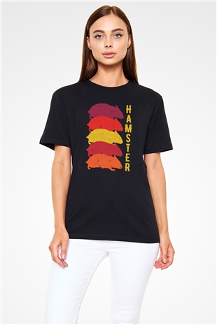 Hamster Siyah Unisex Tişört T-Shirt - TişörtFabrikası
