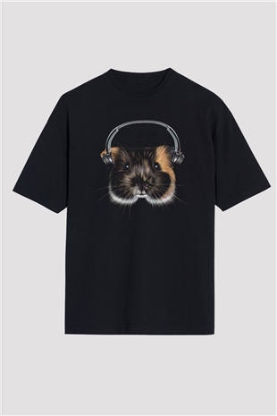 Hamster Siyah Oversize Tişört Oversize T-shirt - TişörtFabrikası