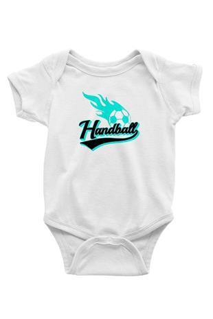 Handball Baskılı Beyaz Bebek Body - Zıbın