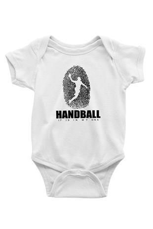 Handball Baskılı Beyaz Bebek Body - Zıbın