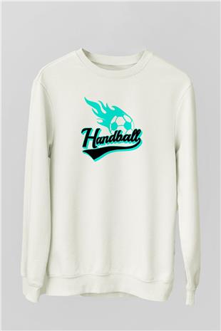 Handball Baskılı Unisex Ekru Sweatshirt