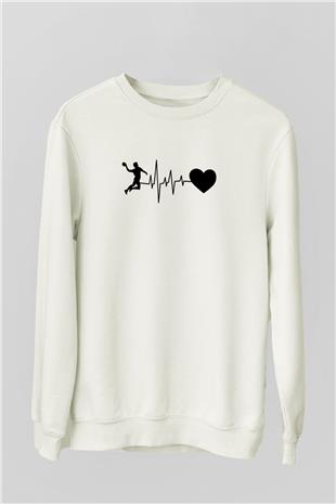 Handball Baskılı Unisex Ekru Sweatshirt