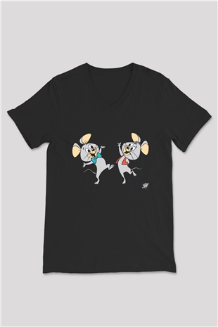 Hanna-Barbera Siyah Unisex V Yaka Tişört