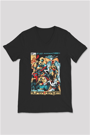 Hanna-Barbera Siyah Unisex  V Yaka Tişört