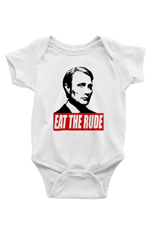 Hannibal Baskılı Beyaz Unisex Bebek Body - Zıbın