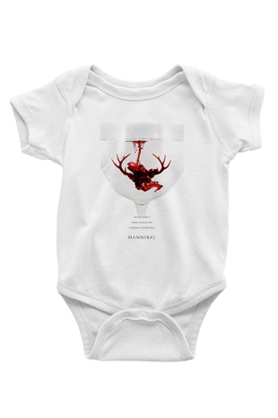 Hannibal Baskılı Beyaz Unisex Bebek Body - Zıbın