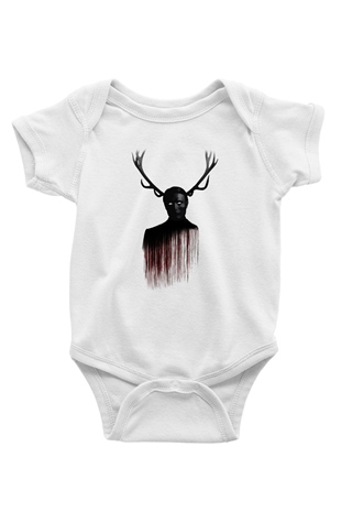 Hannibal Baskılı Beyaz Unisex Bebek Body - Zıbın