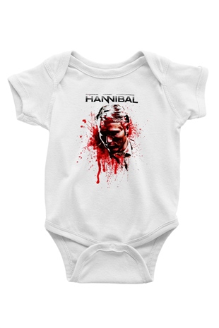 Hannibal Baskılı Beyaz Unisex Bebek Body - Zıbın