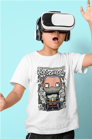 Hannibal Baskılı Unisex Beyaz Çocuk Tişört