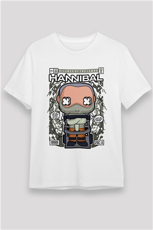 Hannibal Baskılı Unisex Beyaz Tişört