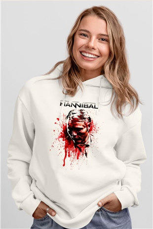 Hannibal Beyaz Unisex Hoodie