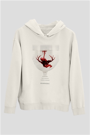 Hannibal Beyaz Unisex Hoodie